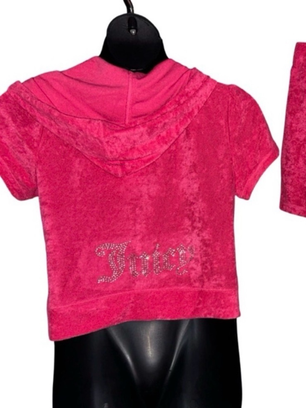 JUICY COUTURE RHINESTONE TERRYCLOTH WATERMELON SHORT-SLEEVE ZIP UP HOODIE NWT